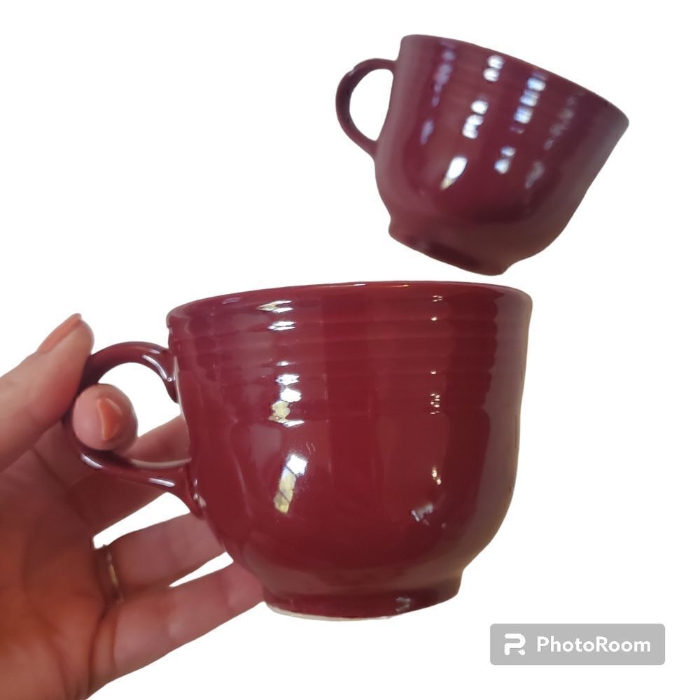 EUC Homer Laughlin Fiestaware Cinnabar Tea Cups x2